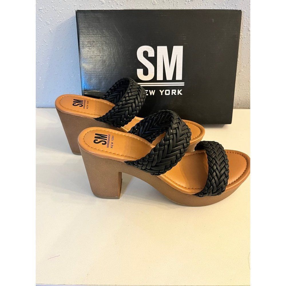 NWT SM New York Woman’s Black Braided heels W: 9.5
